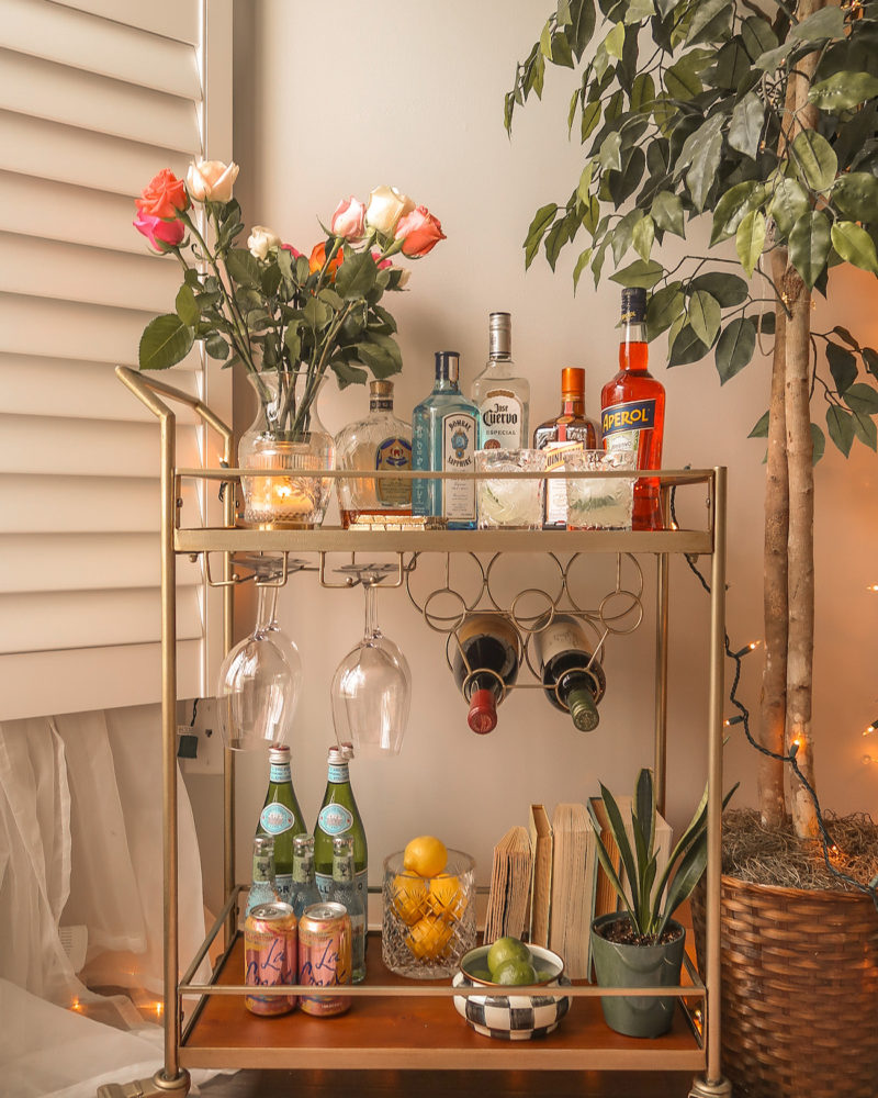 7 simple ways to upgrade your bar cart - Kelly Prince Writes