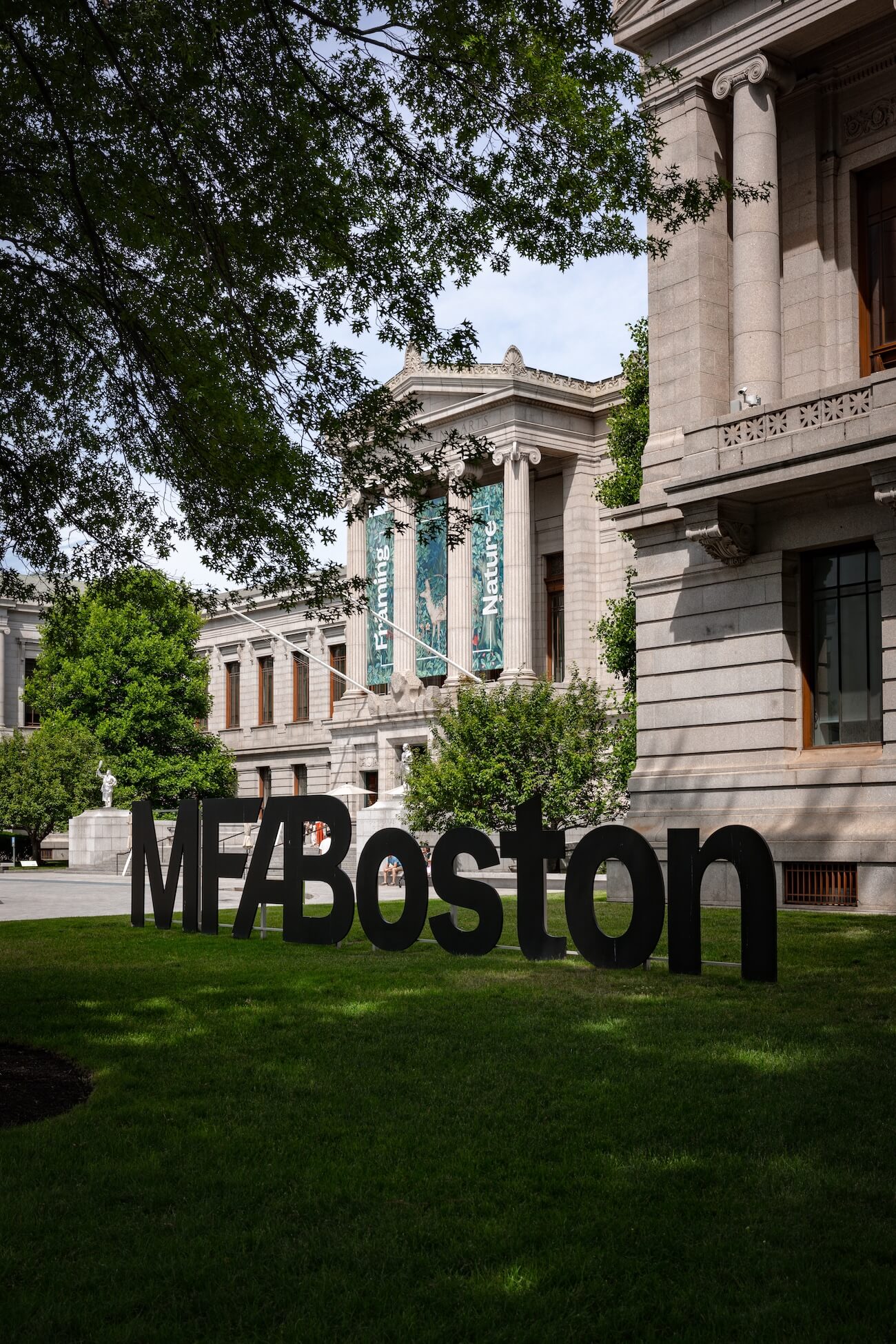 Outside summertime photo of the Museum of Fine Arts Boston